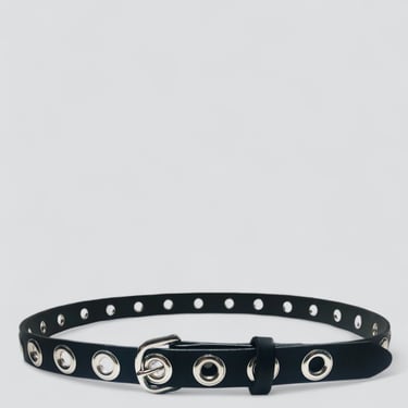 Black Leather Single Eyelet Belt