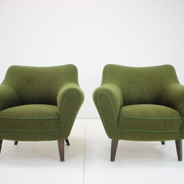 Pair of Club Armchairs, 1970s / Vintage Armchair / Green Colour / 