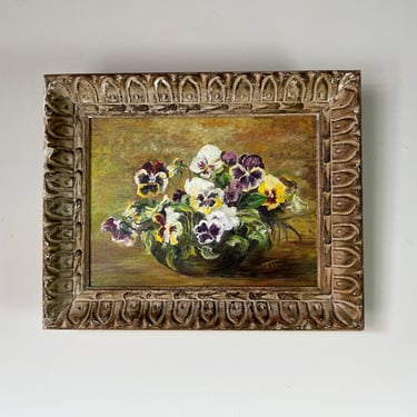 1970's C. Arata Still Life Floral Oil Painting, Framed 