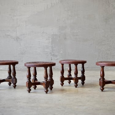 Angel Pazmino Leather & Wood Stools/Tables 