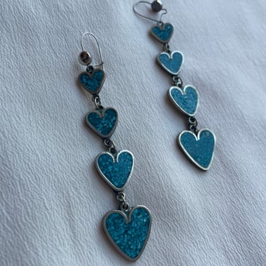crushed turquoise hearts E192