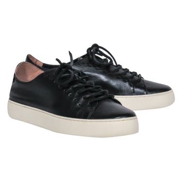 Frye - Black Leather Platform Lace-Up Sneakers Sz 9