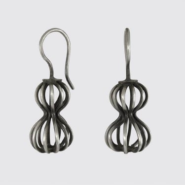 Jane Diaz NY - Handmade Wire Peanut Pod Earrings - Sterling Silver
