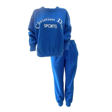 Dior Blue Sports Logo Sweat Suit