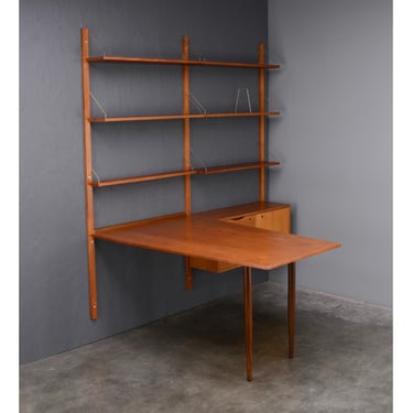 6ft Ringerike Wall Unit with Desk Mid-Century Danish Modern Teak 