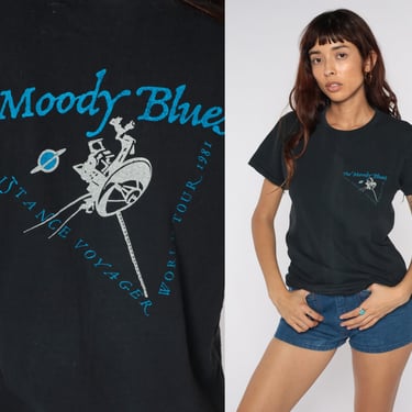 Vintage Moody Blues Shirt 80s Long Distance Voyager 1981 Band Tshirt Tour Tshirt Concert T Shirt Tee Retro 1980s Screen Stars Medium 