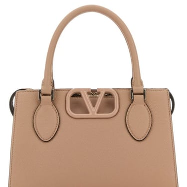 Valentino Garavani Woman Antiqued Pink Leather Vlogo Handbag