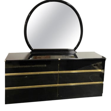 Lacquered Dresser with Mirror 