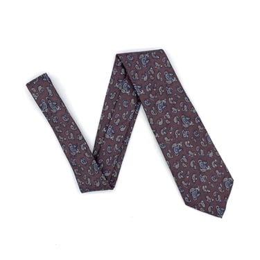 Vintage Christian Dior Mauve Silk Paisley Necktie, Luxe Designer Tie, Made in USA 