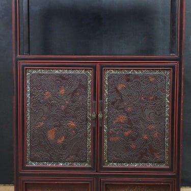 Chadansu Japan furniture 1900 wood cabinet lacquer Cloisonné hand craft 