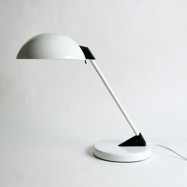 Postmodern Seneca Desk Lamp, Made in Sweden, White Metal with Black Plastic, 1980's 