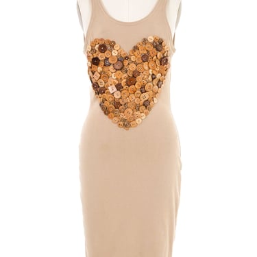 patrick kelly gold button dress Patrick Kelly Gold Button Embellished Dress