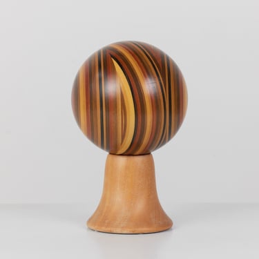 Massimo Vignelli Style Wood Sphere Sculpture 