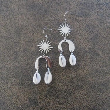 Unique silver cowrie shell earrings 200 