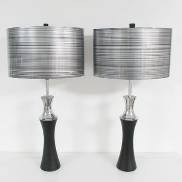 Mutual Sunset Aluminum Table Lamp, a pair