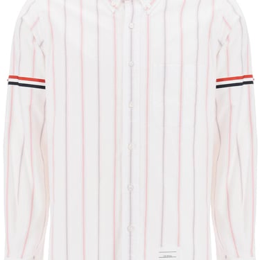 Thom Browne Striped Oxford Button-Down Shirt With Armbands Men