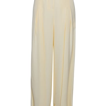 Jil Sander Donna Cream Silk Blend Trousers