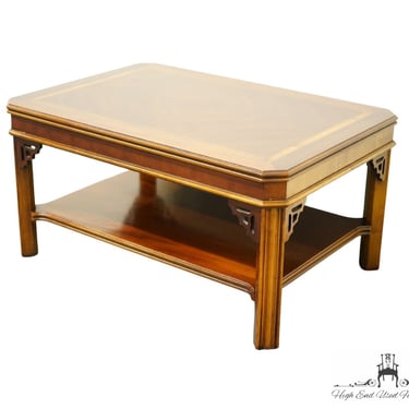 LANE FURNITURE Traditional Chippendale Style Banded Bookmatched Mahogany 32" Accent Coffee Table 988-11 