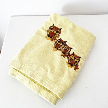 Vintage Martex Owl Bath Towel 