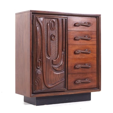 Witco Style Pulaski Oceanic Mid Century Highboy Dresser Armoire - mcm 