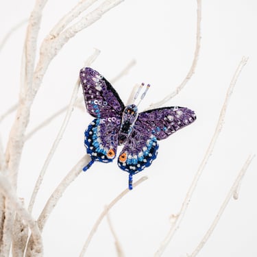 Eastern Black Swallowtail Butterfly Embroidered Pin