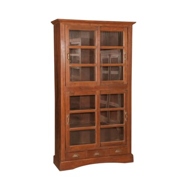 Handcrafted Wooden Cabinet with Glass