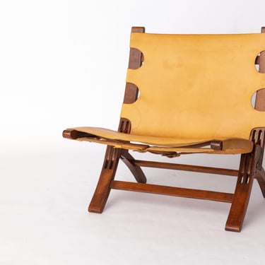 1 of 2 Børge Mogensen Folding Chair – 1950s Teak & Leather – Danish Mid-Century Design 