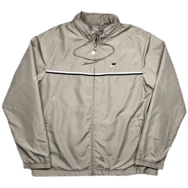 Vintage 90s/Y2K Nike Side Swoosh Spell Out Embroidered Tan & Mocha Brown Full Zip Lightweight Windbreaker Jacket Size XL/XXL 