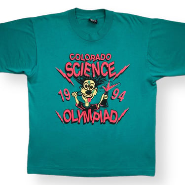 Vintage 1994 Colorado Science Olympiad Made in USA Graphic T-Shirt Size Large 