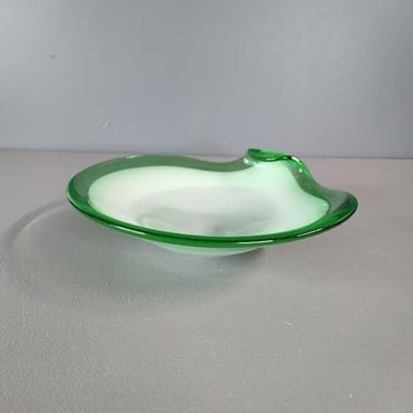 Vintage Handblown Green Glass Bowl 