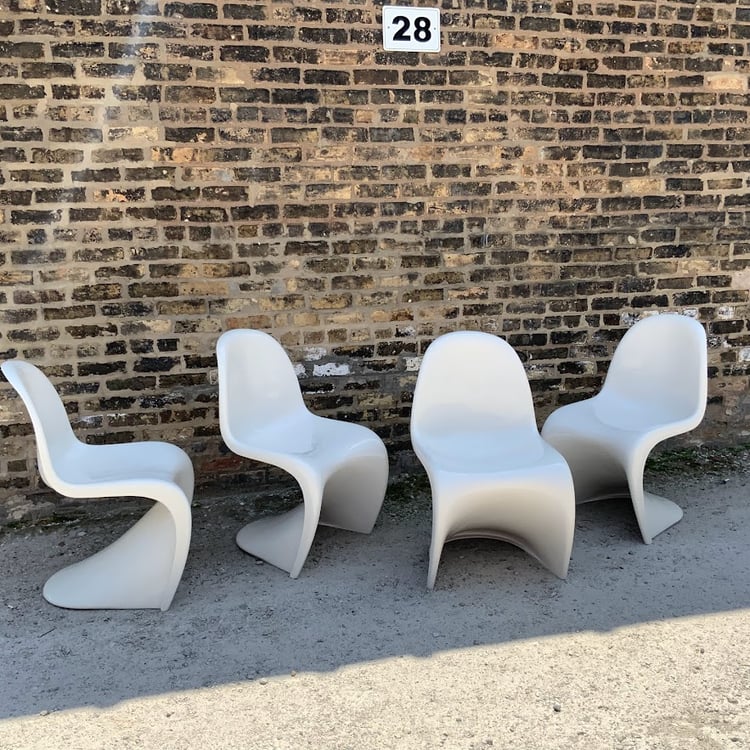 Vintage Verner Panton “S” Stacking Chairs for Herman Miller 1973, set of 4