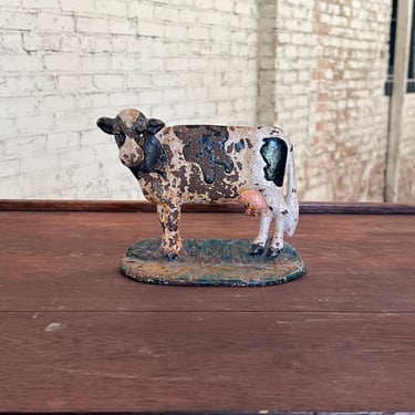 Vintage Contemporary Holstein Cow Cast Iron Doorstop 
