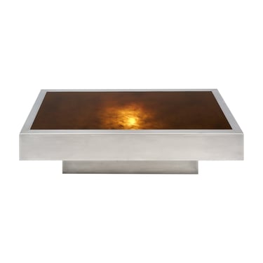 Willy Rizzo Vintage Coffee Table with Light