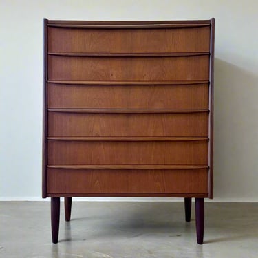 Danish Teak Six Drawer Dresser - #A1748