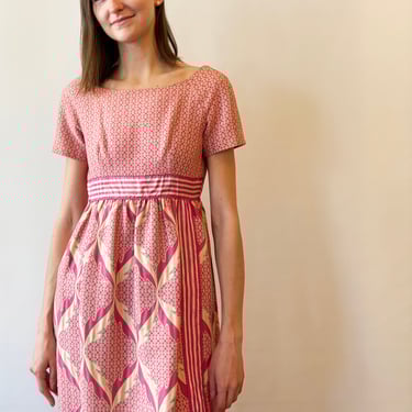 Vintage 1960s Empire Waist Party Dress Miss Bergdorf’s 60s Bergdorf Goodman Pink Midi Party Dress Ingenue S 