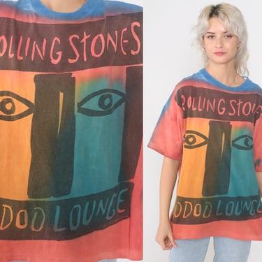 Vintage Rolling Stones Shirt 1994 Voodoo Lounge Band Tee Tshirt 90s Tie Dye Rock N Roll World Tour Shirt Concert Large xl 