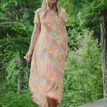 Alice lurex Sunset Glitter Maxi Dress 60's 70s Rainbow Sherbert Psychedelic Floral Dress 