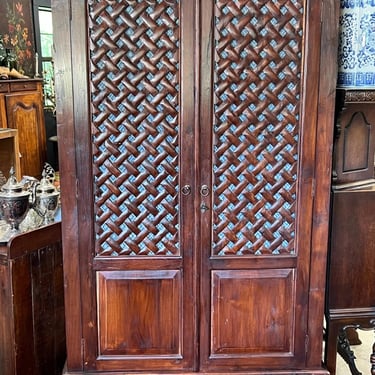 Antique lattice hutch cabinet 