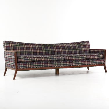 Paul McCobb Style Mid Century Walnut Sofa - mcm 