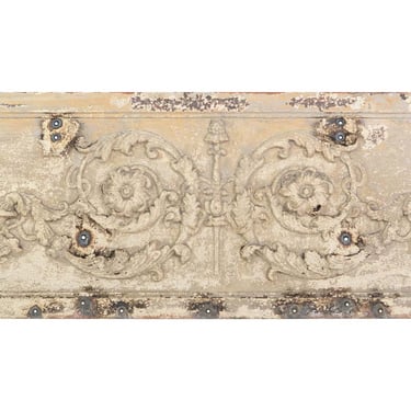 Turn of the Century Distressed 6 ft Cast Iron Frieze from NYC