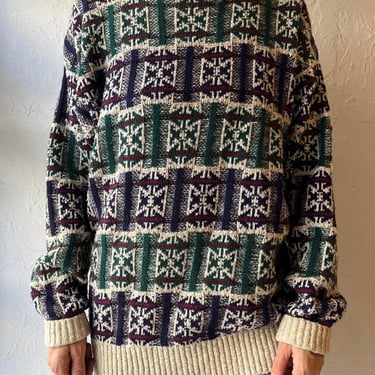 80s ‘Lord Jeff’ Cotton Knot Sweater / Large 