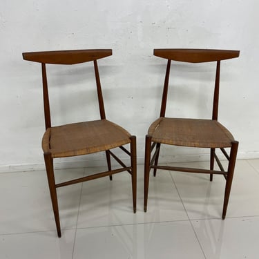 1950s Italy Gio Ponti Chiavari Vintage Chairs Superleggera Woven Cane Wood 
