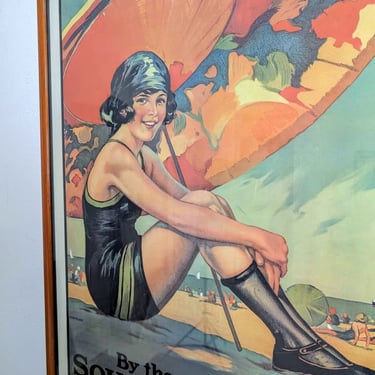 The Dunes Beaches Large Teak Framed Vintage Art Print