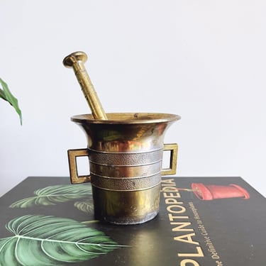 Vintage Brass Mortar and Pestle 