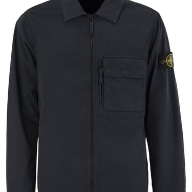 Stone Island Men Comfortable Overshirt With Overlapping Pockets On The Chest