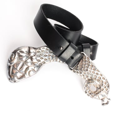 Snake Head Leather Belt