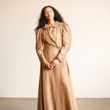 1930s Lamé Floral Embroidered Winter Coat 