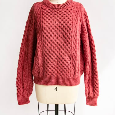 1970s Irish Wool Knit Sweater Pullover M 