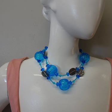 Antica Murrina blue glass bauble necklace 