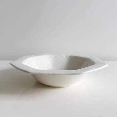 Independence White Octagonal 9" Vegetable Bowl by Ironstone Dinnerware Interpace Japan Vintage 1970s 